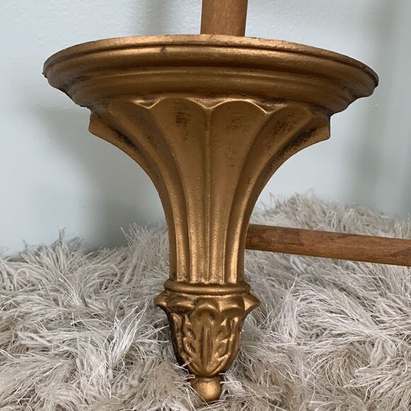 Vintage Small Gold Metal Accent Shelf - Picture 1 of 17
